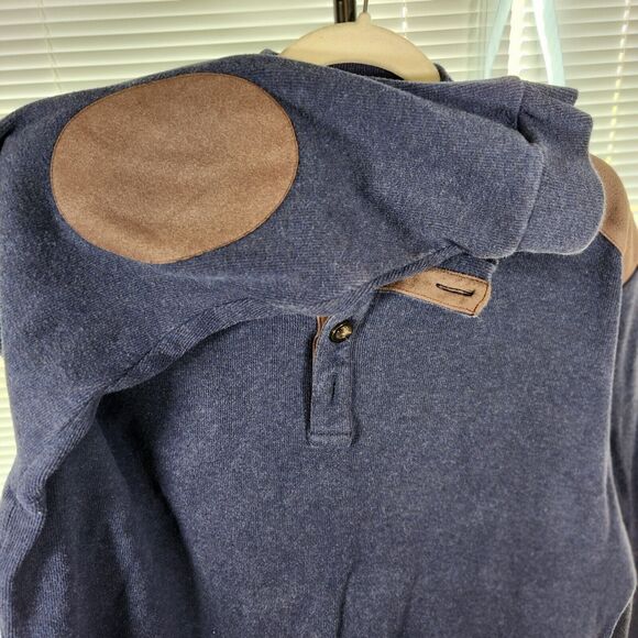 Cremieux Classic $95 XL‎ French Rib Mock Neck 1/4 Button Cotton Pullover Sweater - Picture 5 of 11